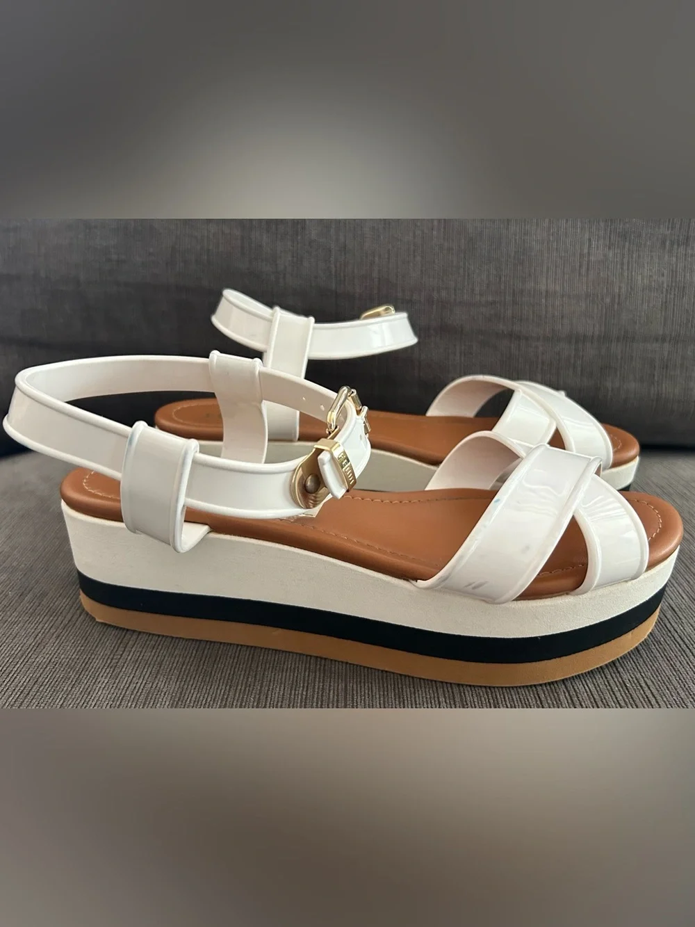 Fendi White Hydra Jelly Platform Sandals Size 39.5 (9.5)